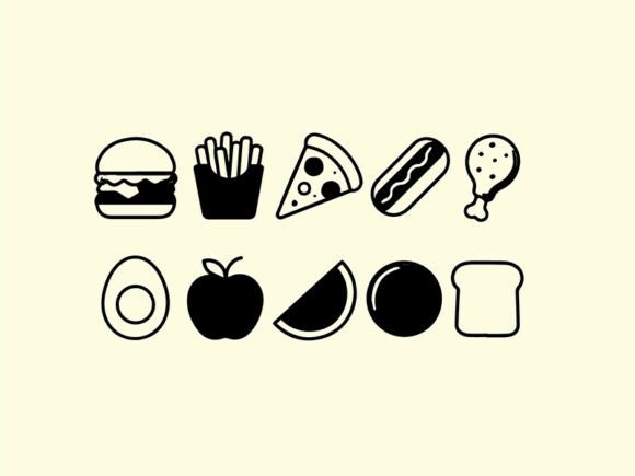 10 Foods Black Icon: A Versatile Design Resource for Modern Creatives