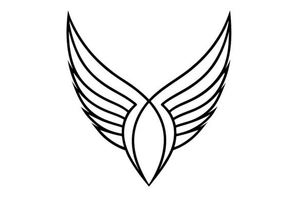 Abstract Bird Wings Minimal Line Design
