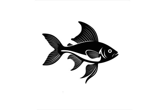 Black Fish Silhouette Vector Art for Creative Design Projects