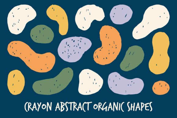 Crayon Abstract Organic Shapes PNG