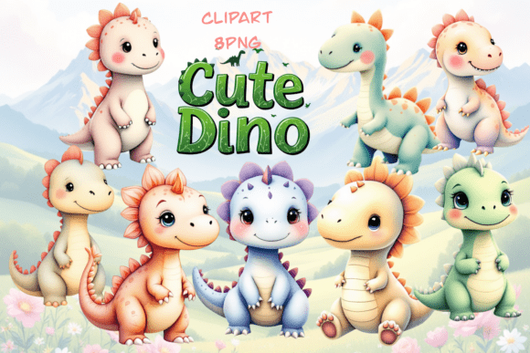 Cute Dino Clipart: A Playful Design Asset for Creative Projects