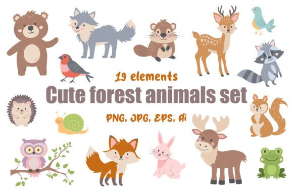 Cute Forest Animals Set for Creative Projects