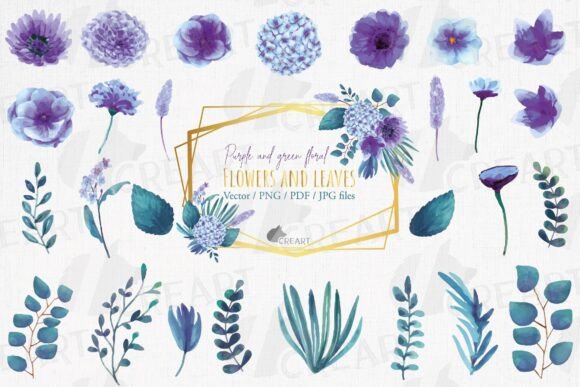 Elevate Your Designs with Watercolor Purple Floral Graphic Design