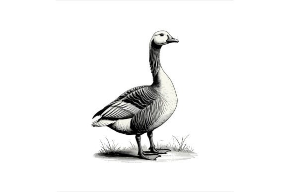 Goose Standing Gracefully: A Vector Illustration for Design