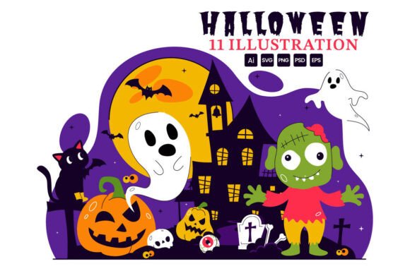 Halloween Design Made Easy with 11 Happy Halloween Night Festival Illust