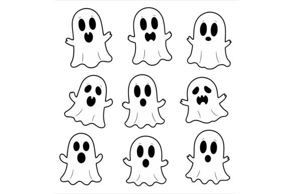 How the Nine Cute Ghosts in Black and White Illustration Meets the Evolving Needs of Modern Design and Business