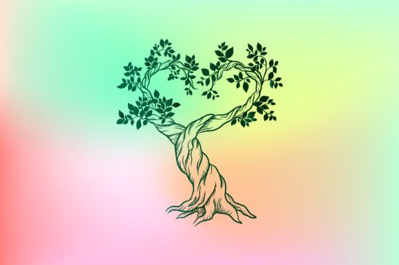 Old Heart Shaped Tree Hand Drawn: A Unique Design Element for Creative Projects