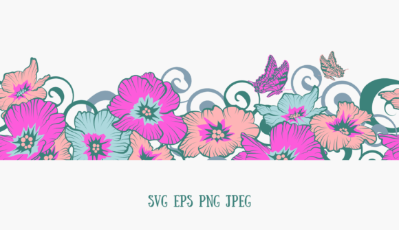 Seamless Floral Border: Elegance Meets Versatility in Design