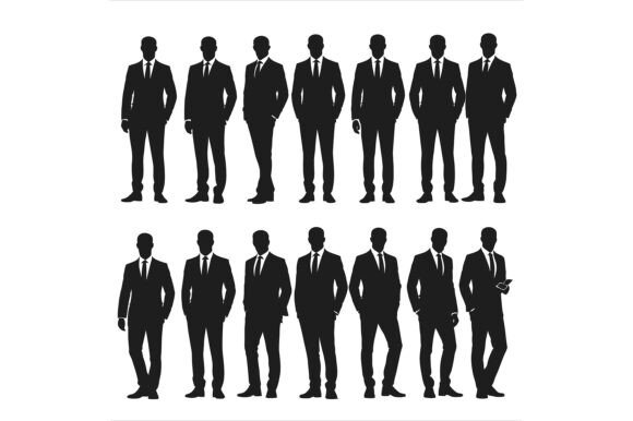 Successful Business People Standing Vector Art