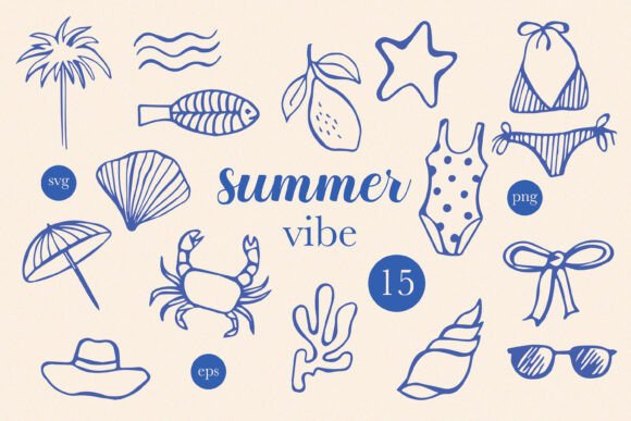 Summer Vibe Whimsical Bundle: A Versatile Design Resource for Creative Projects
