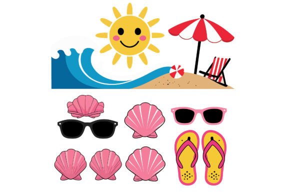Vector Art of a Summer Beach Set: A Versatile Creative Resource for Modern Design Needs