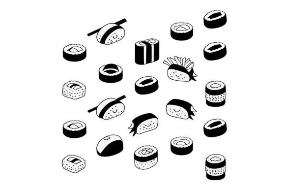 Vector Art of Sushi Rolls