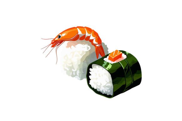 Vector Art of Two Pieces of Sushi: A Versatile Design Asset for Creators