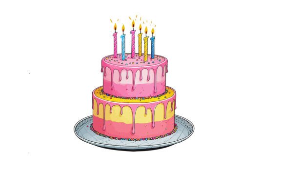 Vector Art of Two Tier Birthday Cake: A Versatile Design Asset for Creators