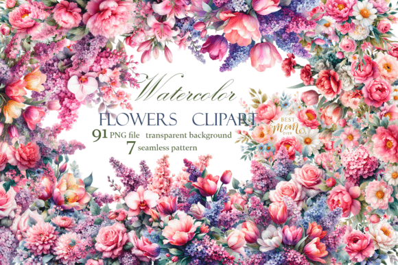 Watercolor Flower Clipart Bundle: A Creative Essential for Designers and DIY Enthusiasts